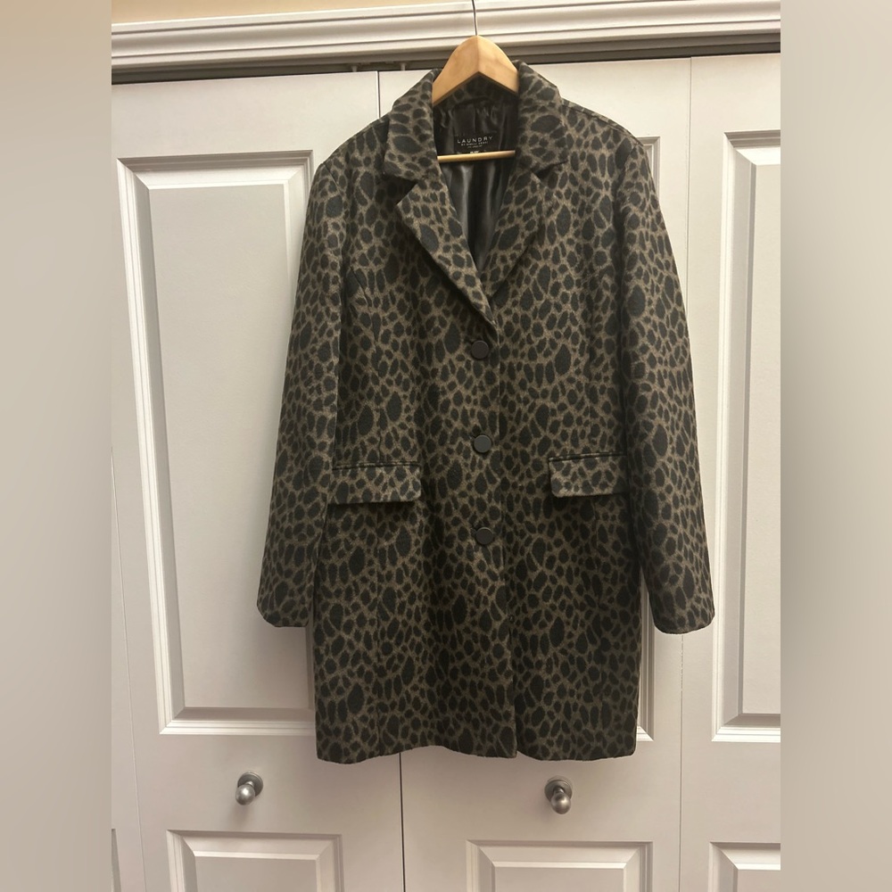 Laundry By Shelli Segal Leopard Print Car Coat